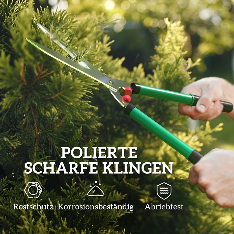 Outsunny Tuinheggenschaar Set 2-delig Meslengte 40 cm Takschaar met anti-aanbak gecoate metalen messen