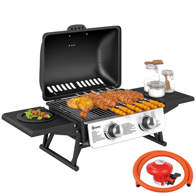 Outsunny Two-Burner Compact Gas Grill - Black