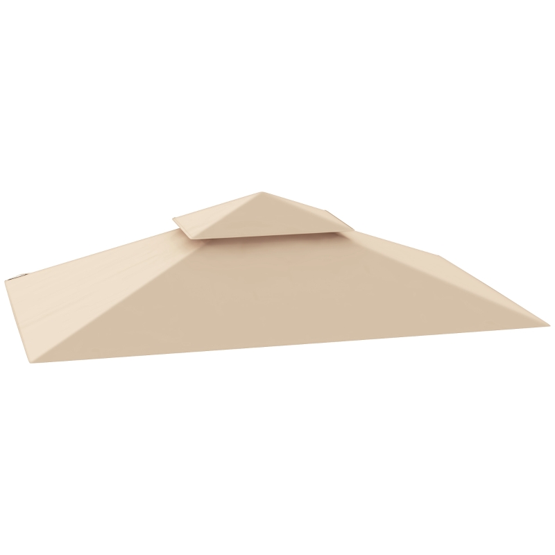 Outsunny Ersatzplane für Gartenpavillon, Grillpavillon-Ersatzdach für 152 x 244 cm Gestelle, UPF50+ Schutz, Polyester, Beige