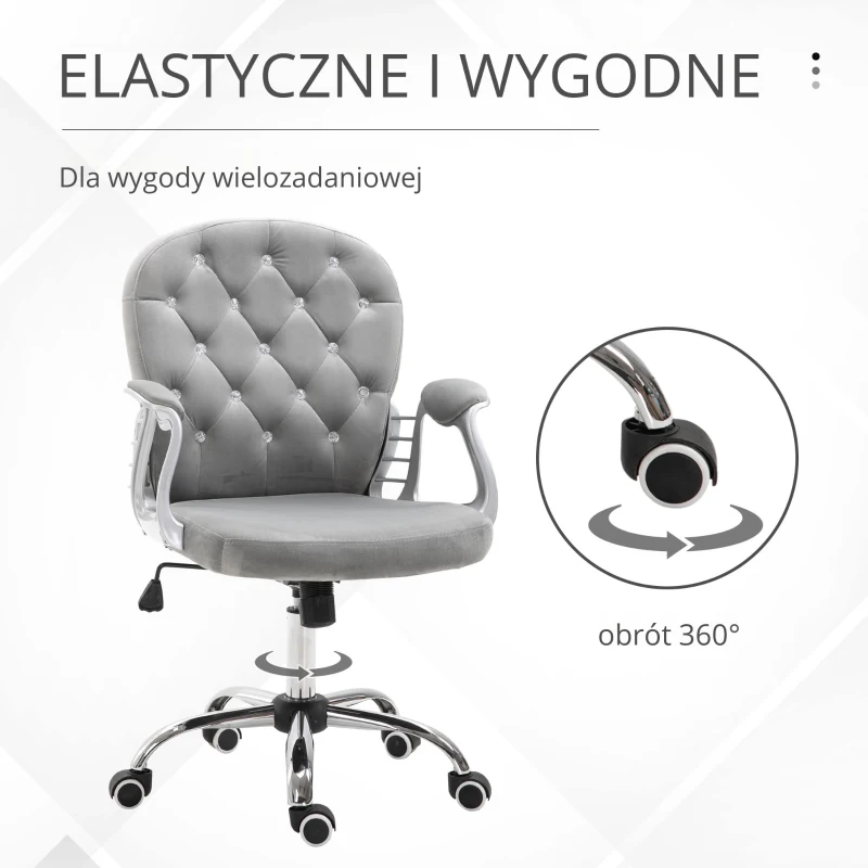 HOMCOM Ergonomiczne krzesło biurowe krzesło wykonawcze szary