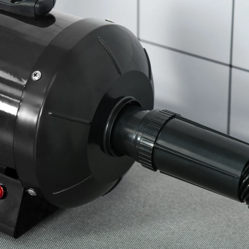 PawHut Séchoir professionnel sèche-poils toilettage pulseur sèche-cheveux pour chiens chats animaux 2800W vitesse et température réglable 3 buses interchangeables incluses noir