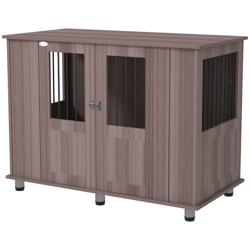 PawHut Dog Crate Table for Medium and Large Dogs with Magnetic Door for Indoor Use, 116 x 60 x 87 cm, Purple