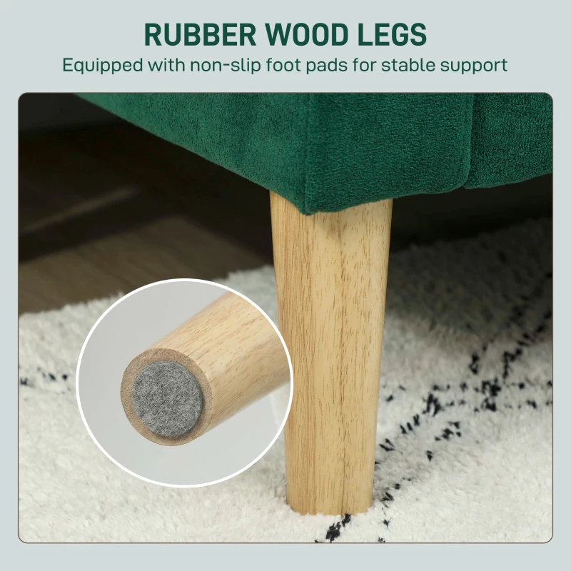 HOMCOM Two-Seater Velvet-Feel Sofa - Green