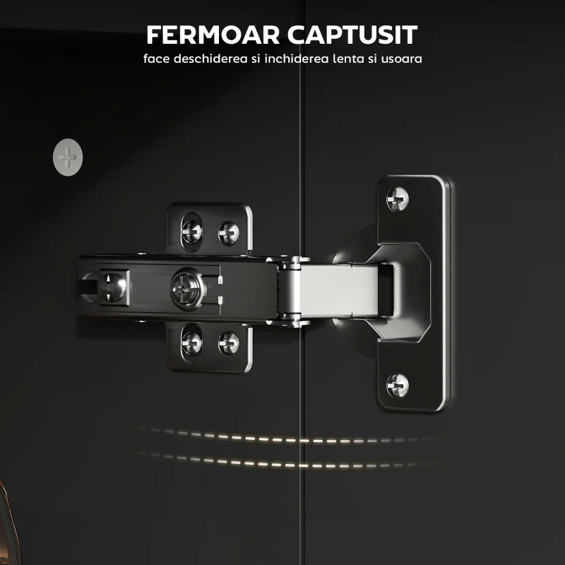 kleankin Dulap cu Oglindă pentru Baie 2 Uși și Raft Deschis 54x15.2x55.3 cm Negru