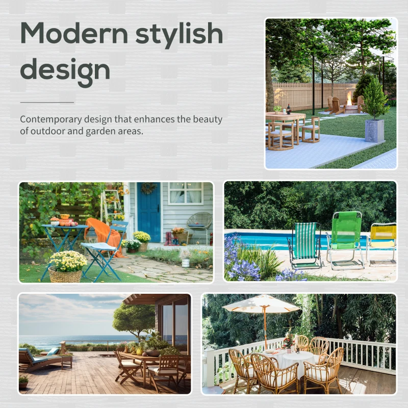 Outsunny 6 Pieces Sofa Set Furniture Rattan Lawn Cushion Seat Wicker Black Garden