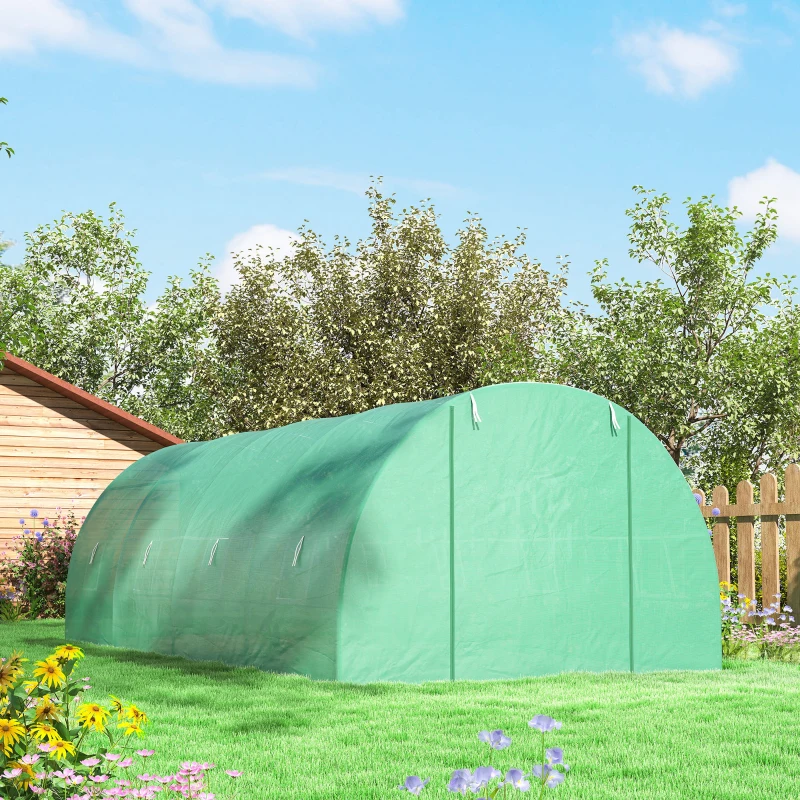 Outsunny 6 x 3 x 2m Walk-in Outdoor Garden Greenhouse Polytunnel with Door and Windows