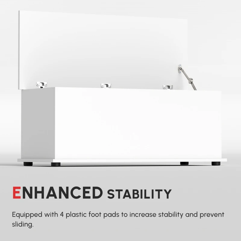 HOMCOM Wooden Storage Box Clothes Toy Chest Bench Seat Ottoman Bedding Blanket Trunk Container with Lid - White