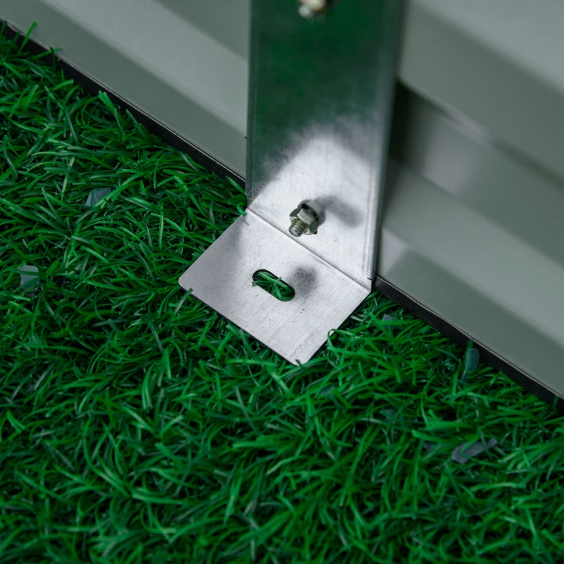 Outsunny Jardinera Elevada de Acero Galvanizado Rectangular para Exteriores con Fondo Abierto 241x90,5x30 cm Gris