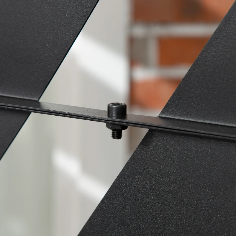 Outsunny Biombo Separador de Ambientes con Diseño de Hoja de Plátano Biombo para Exterior Jardín Patio Terraza 122x45x198cm Negro