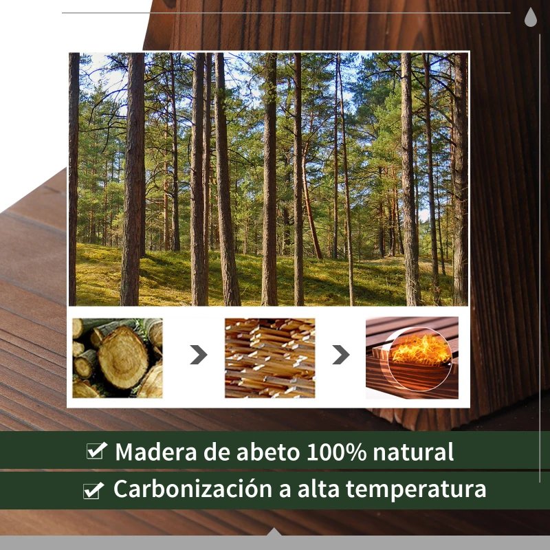 Outsunny Fuente de Jardín de Madera en Cascada de 2 Niveles con Bomba Eléctrica y Salida de Agua Ajustable 44,5x44,5x58,5 cm Natural