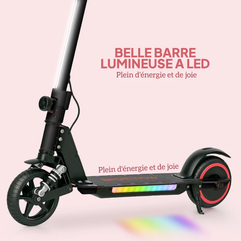 SPORTNOW Trottinette électrique pour enfants 6-14 ans scooter électrique pliable pour enfants vitesse max 14 km/h aluminium noir