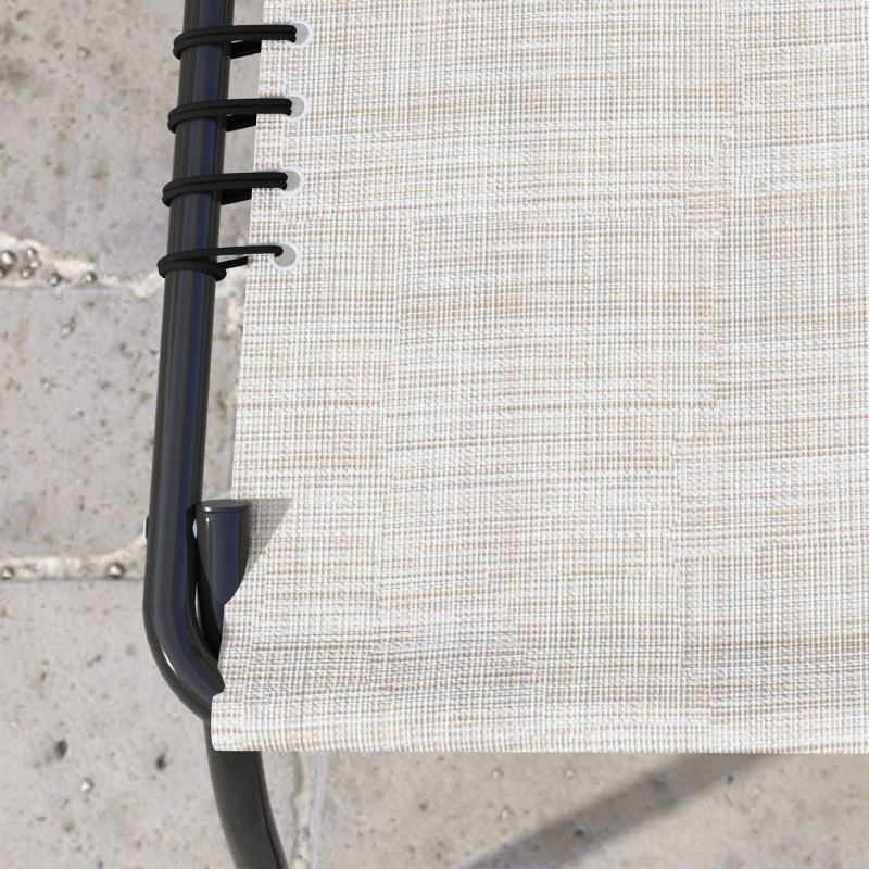 Outsunny ligstoel opklapbare rugleuning met 4 niveaus 197 cm x 58 cm x 76 cm