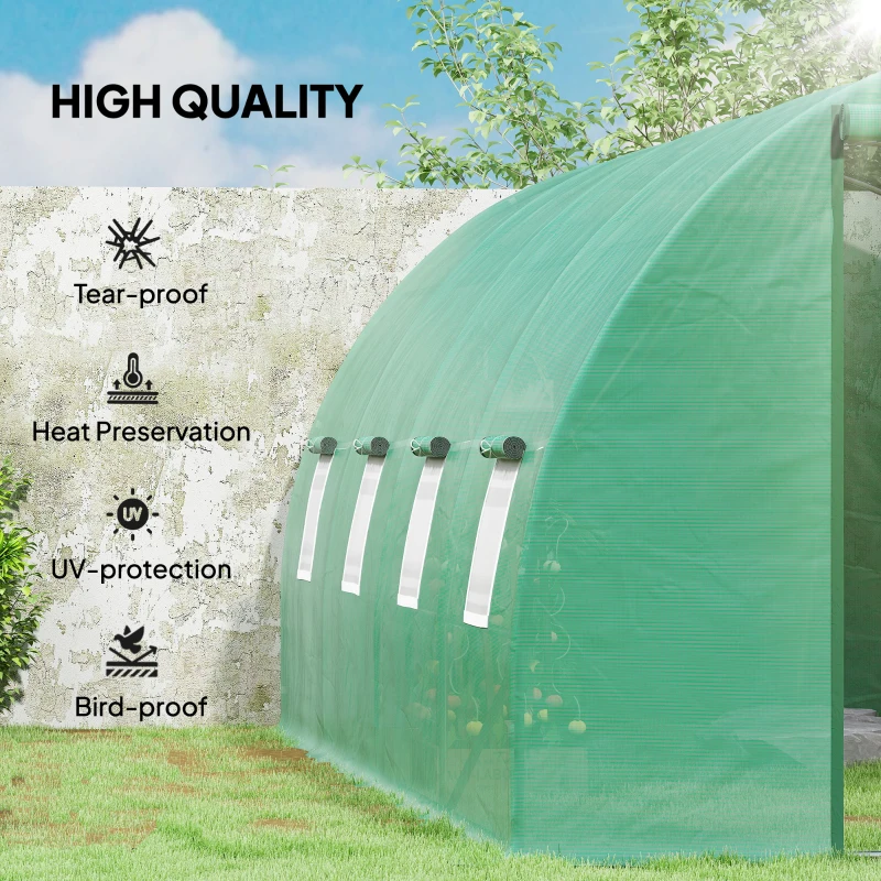 Outsunny 6 x 3 x 2m Walk-in Outdoor Garden Greenhouse Polytunnel with Door and Windows