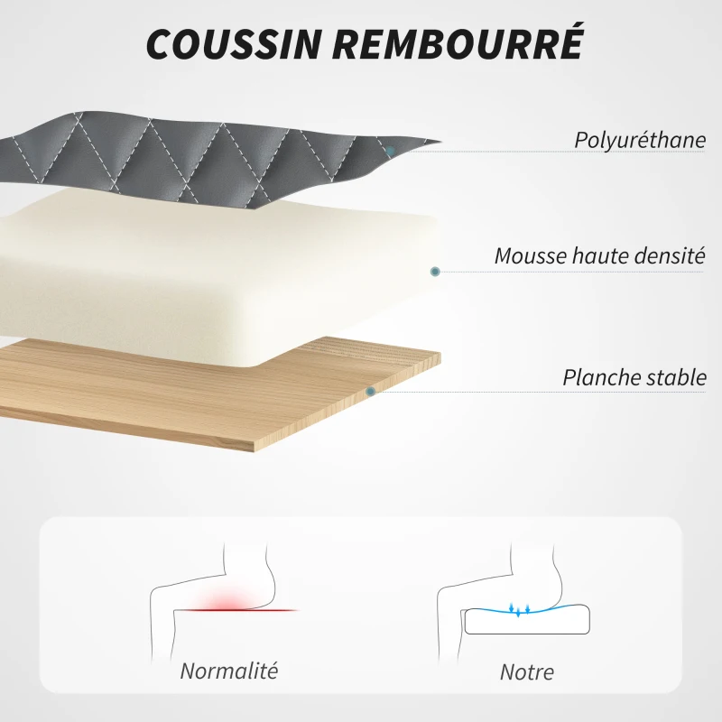 HOMCOM Fauteuil de bureau, chaise bureau ergonomique avec accoudoirs relevables, hauteur réglable, fonction de bascule, gris