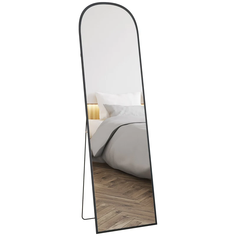 HOMCOM Specchio da terra a figura intera dal Design moderno, 50x1,5x161,5 cm, Nero