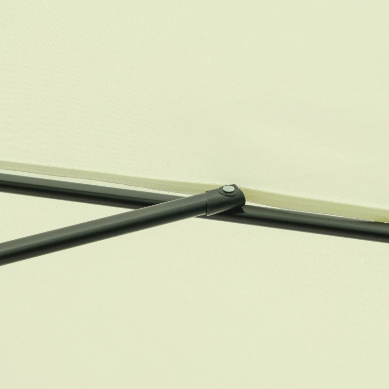 Outsunny Ombrellone da Giardino e Terrazza Ø2.7x2.5 m Rotondo con Testa Inclinabile e Resistente ai Raggi UV 50+, Beige