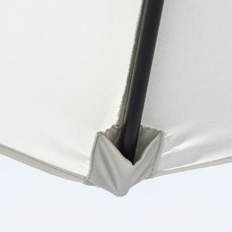 Outsunny Ombrellone da Giardino 2.6x2.4 m con Manovella e Testa Inclinabile, in Alluminio e Poliestere Beige e Nero