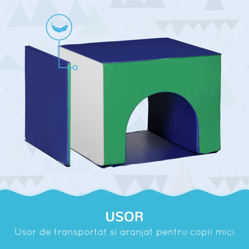 HOMCOM Set de Joacă pentru Copii 12-36 Luni cu 7 Blocuri din PU și EPE Multicolor