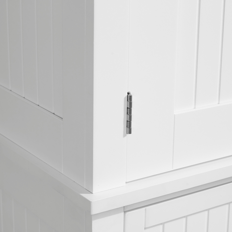 HOMCOM Armoire de cuisine buffet cuisine multi-rangements étagères réglables 4 portes et grand tiroir 76 x 40 x 183 cm blanc