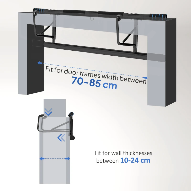 SPORTNOW Pull-Up Bar, No-Drilling Chin-Up Bar, Push-Up Stand with Resistance Bands, Padded Handles for Home Gym Exercise