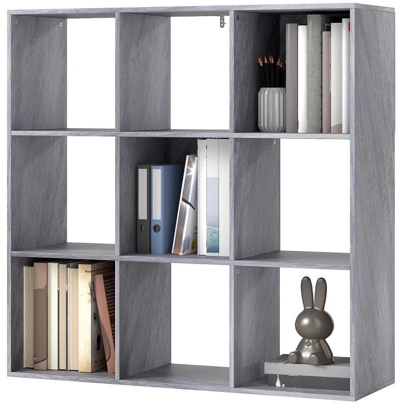 HOMCOM Nine-Cube Storage Shelf - Marble Grey
