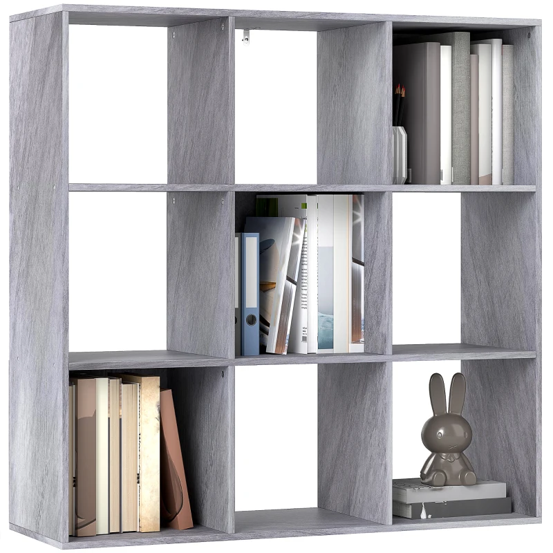HOMCOM Nine-Cube Storage Shelf - Marble Grey