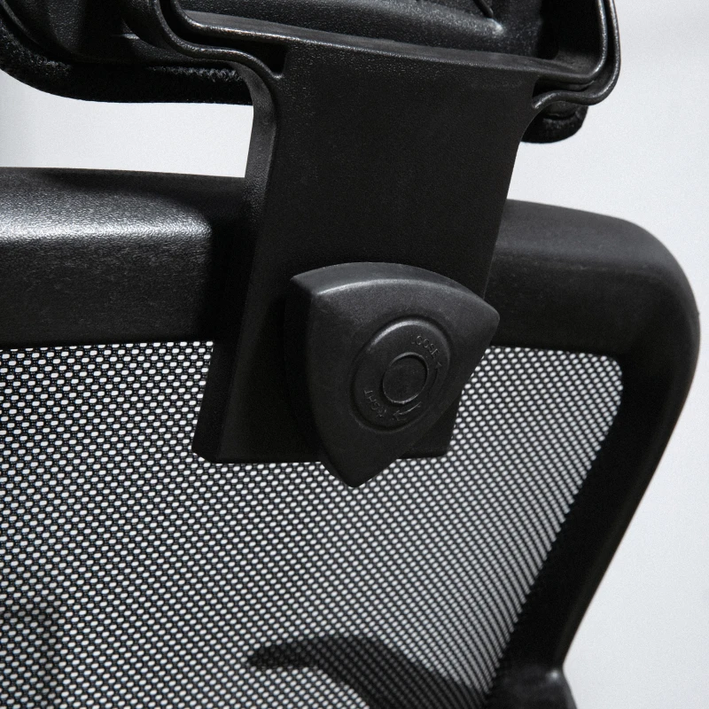 Vinsetto Sedia da Ufficio Ergonomica con Seduta Regolabile e Poggiatesta, in Poliestere e Acciaio, 63x62x106-114 cm, Nero