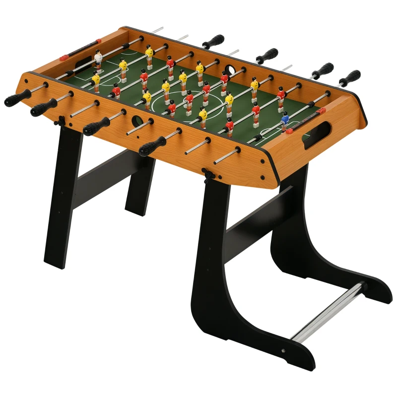 HOMCOM Futbolín con 22 Jugadores Juego de Mesa de Fútbol para Niños y Adultos con 2 Marcadores 98x42x62,5 cm Natural y Negro