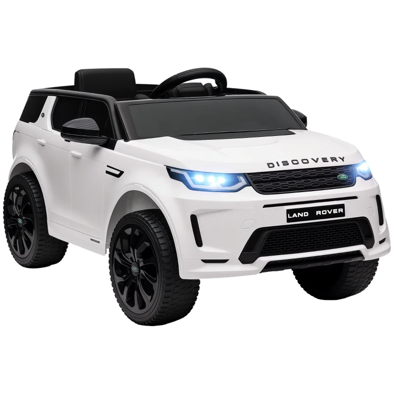 AIYAPLAY Licensed Land Rover Discovery Sport, 12V Kids Ride on Car w/ Remote Control, Lights, Music, Horn, for 3-6 Years, White
