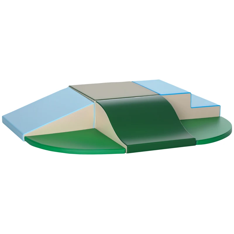 HOMCOM Juego de 6 Bloques de Espuma para Niños de 12-36 Meses Juguete Educativo de Construcción 150x100x24 cm Multicolor