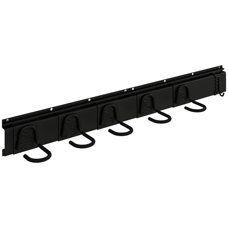 SPORTNOW Support mural pour vélos, rangement 5 vélos et 3 casques, crochets de rangement réglables, porte-vélos, 121,5 x 10 cm