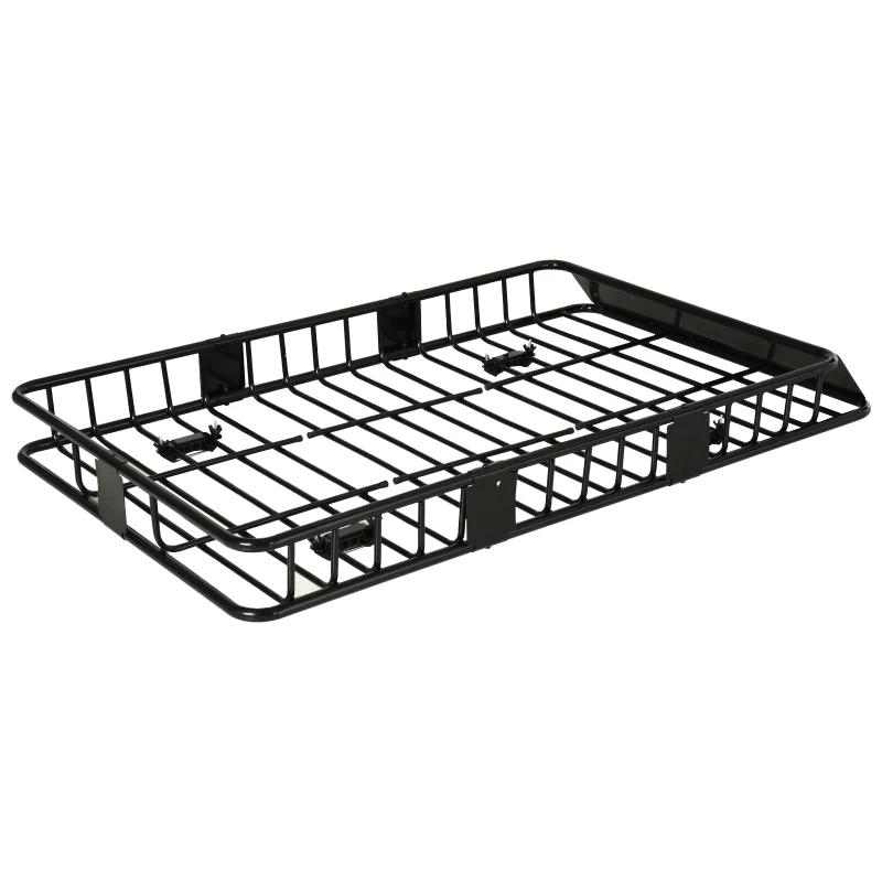 HOMCOM Portapacchi Auto Universale per Tetto in Metallo, 162x99x16cm, Nero