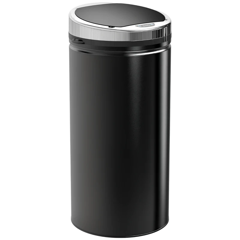 HOMCOM Stainless Steel Sensor Bin, 42L Kitchen Touch Bin, Automatic Trash Can with Inner Bucket, Soft Close, Dustbin, Black