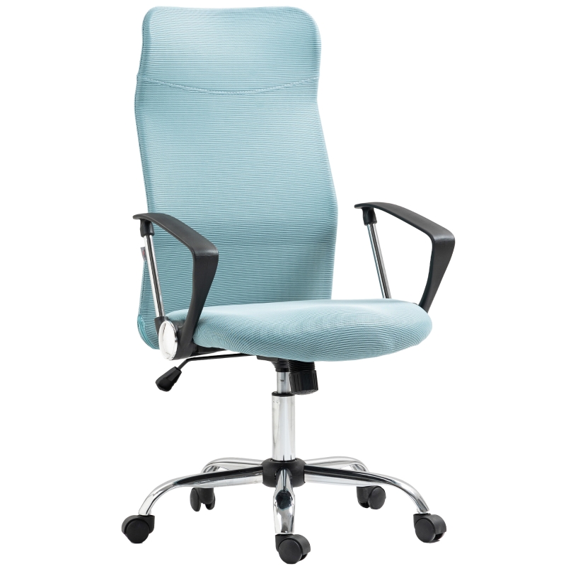 Sedia Da Ufficio Ergonomica HOMCOM – Blu – Regolabile, Reclinabile, Rotelle