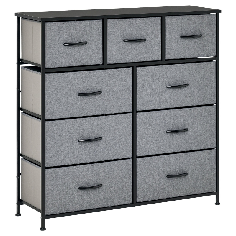 HOMCOM Cassettiera 4 Cassetti Pieghevoli con 4 Tasche e 2 Ganci, in Legno, Acciaio e Tessuto, 45x30x94.5 cm | Leroy Merlin