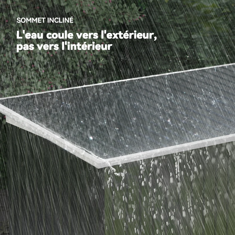Outsunny Abri de Jardin 3,6 m² Remise à Outils avec kit de fondation en Acier galvanisé avec Portes coulissantes, dim. 280L x 130l x 172H cm, Gris-Noir(m-7)