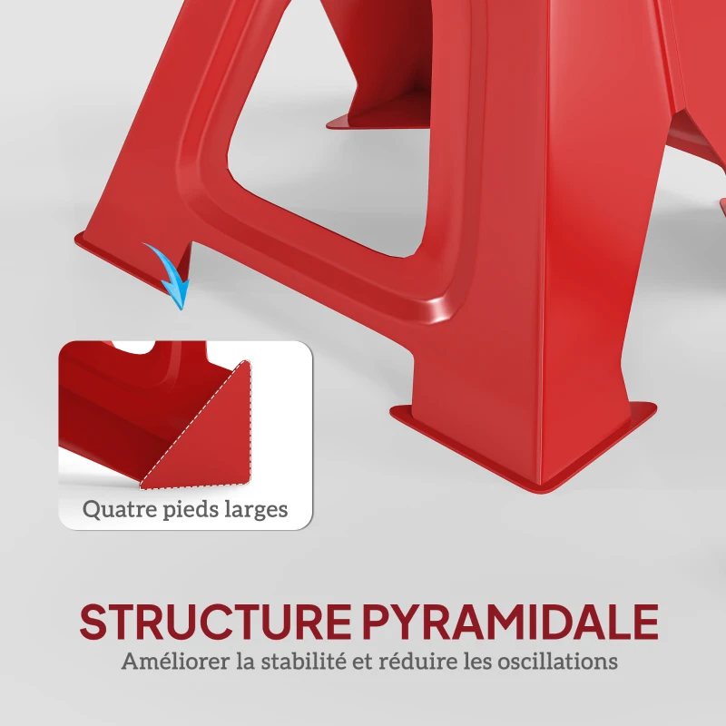 HOMCOM Lot de 2 chandelles voiture chandelles de levage capacité 6 tonnes hauteur réglable 375-592mm goupille de sécurité rouge