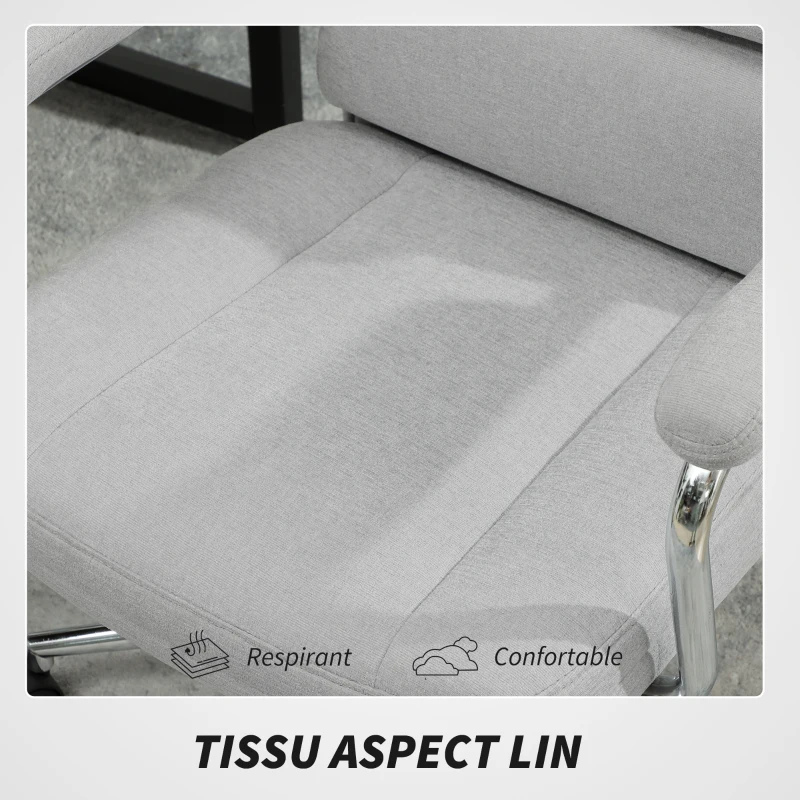 HOMCOM Fauteuil de bureau, chaise de bureau ergonomique avec hauteur réglable, fonction de bascule, 62 x 73 x 105-113 cm, gris