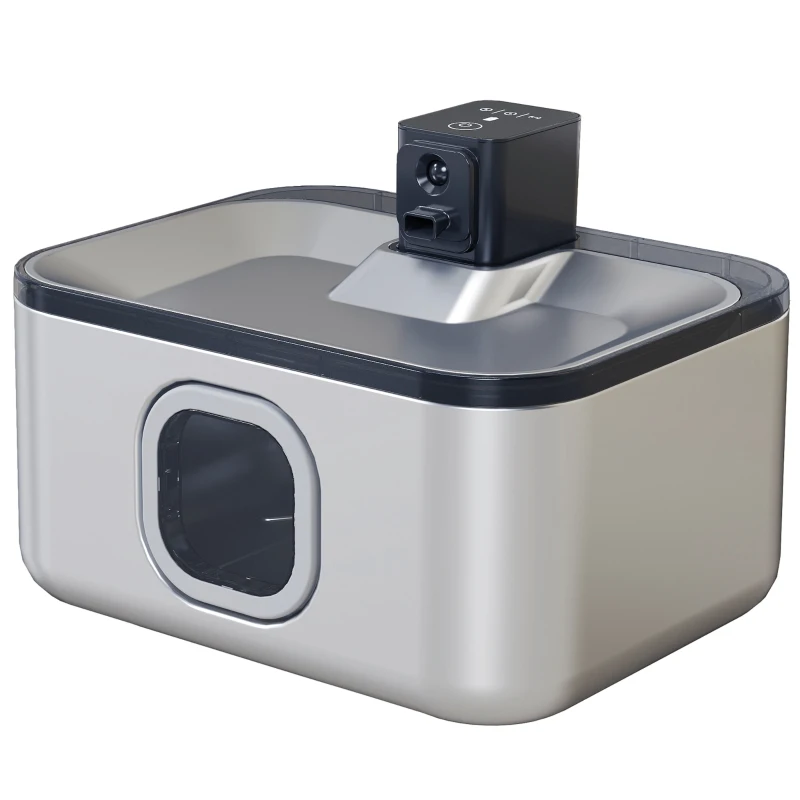 PawHut Fontana per Gatti in Acciaio Inossidabile 5L Bebedero Gatti Automatico Fontana d'Acqua per Più Animali con Luce LED Pompa Super Silenziosa Sensore di Movimento e Filtro a 3 Livelli