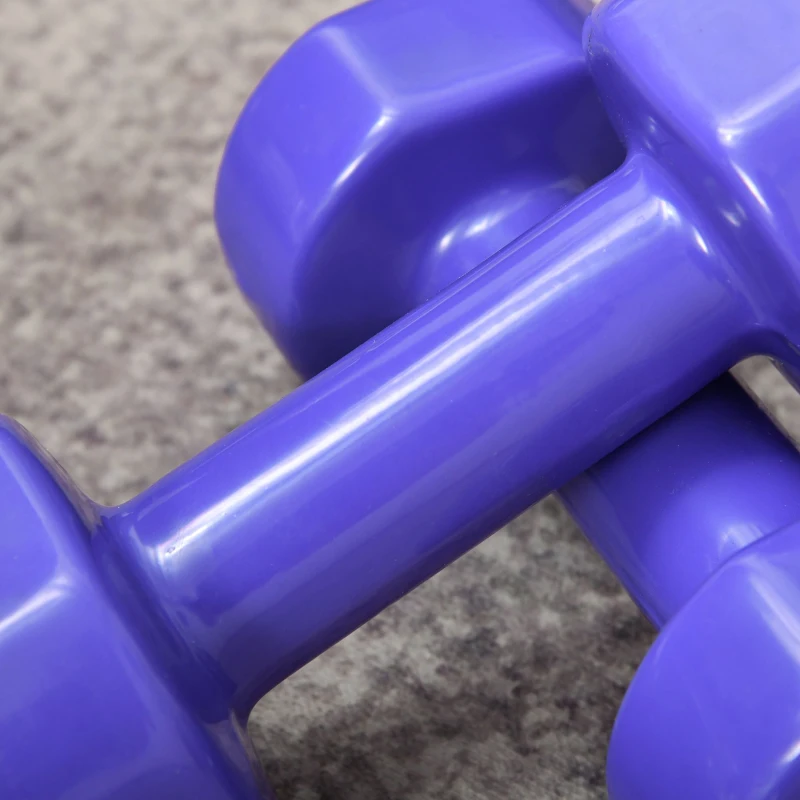 HOMCOM Ensemble d'haltères hexagonaux total 20 kg lot de 8 haltères courts de gym avec revêtement en polyuréthane multicolore