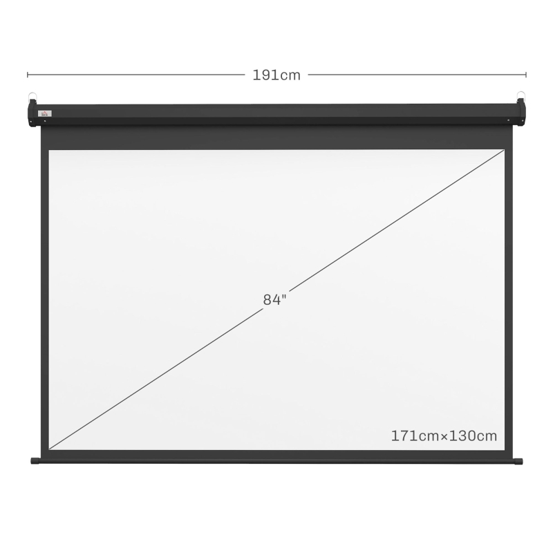 HOMCOM Écran vidéoprojecteur motorisé et électrique 84 Pouces, 4:3 4K HD, panneau de commande et télécommande