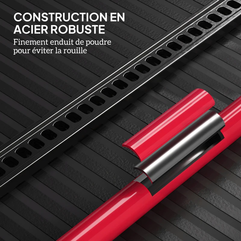 HOMCOM Cric farm jack tout-terrain ATV 4x4, cric pour voiture véhicule charge max. 3000 kg, hauteur de levage 11-135 cm, rouge