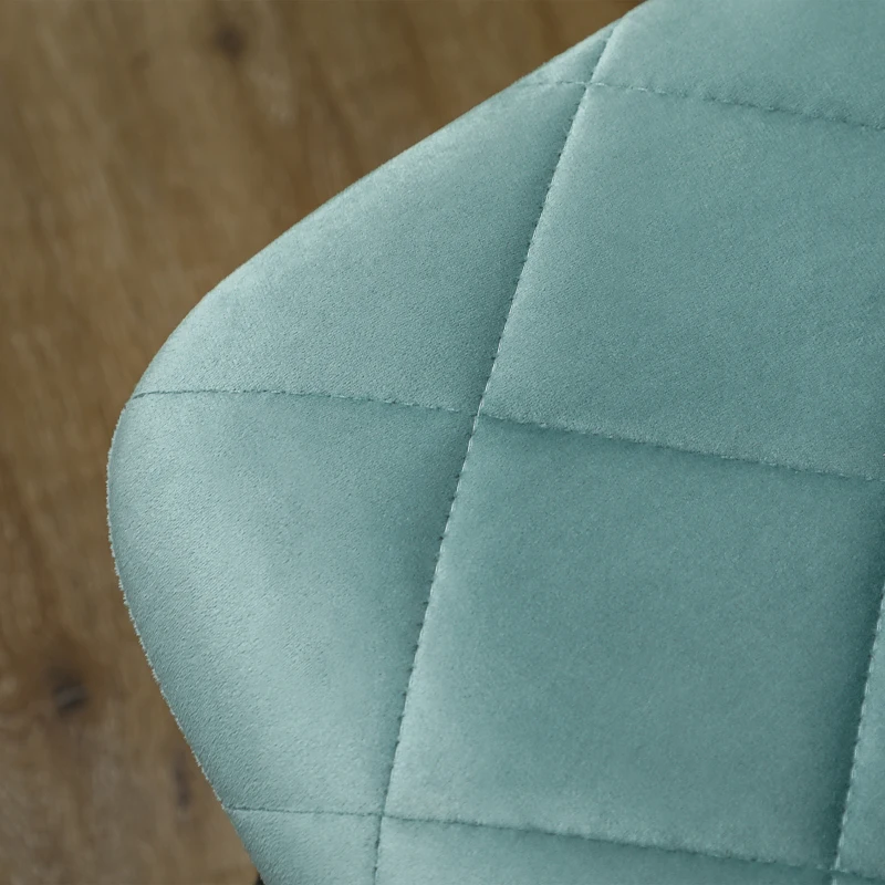HOMCOM Juego de 4 sillas de comedor acolchadas con respaldo alto patas de acero y tela de terciopelo Verde