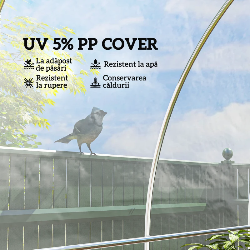 Outsunny Acoperiș pentru Seră 6x10m din PP Anti UV și Impermeabil Transparent