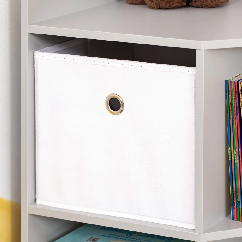 HOMCOM Opbergrek voor Kinderen, 3 Vliesladen, MDF, Kipbeveiliging, Grijs