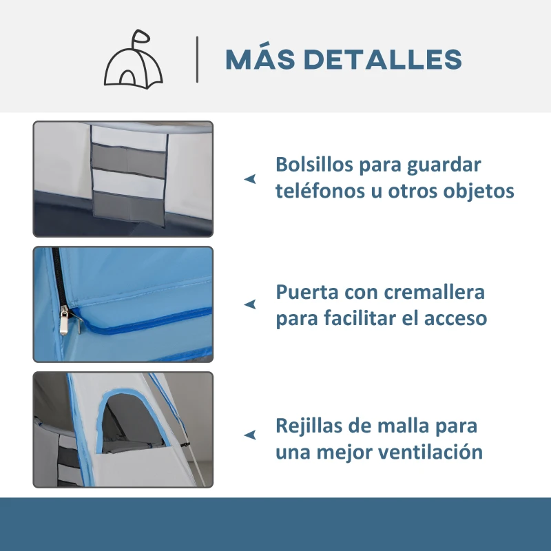 Outsunny Tienda de Campaña para 4-8 Personas con 2 Dormitorios 2 Bolsillos y Ventanas con Malla Impermeable 400x275x210 cm Gris
