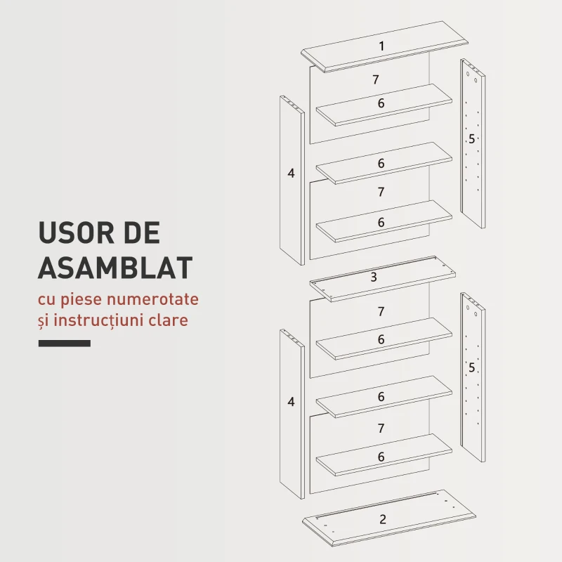 HOMCOM Dulap pentru CD-uri cu 6 Rafturi Reglabile pentru 360 CD-uri/185 DVD-uri Negru