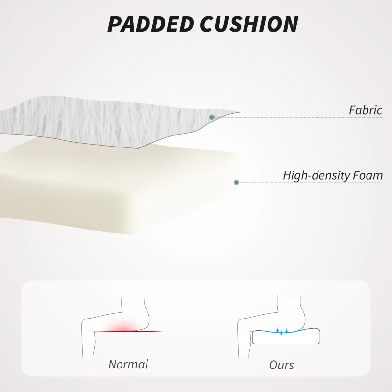 HOMCOM Plush Office Desk Chair, Modern Armless Swivel Vanity Chair with Adjustable Height for Home Office, Bedroom, Living Room, White