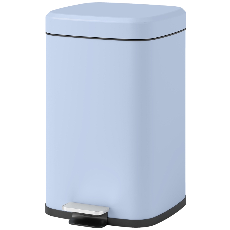 HOMCOM 20L Modern Boxy Metal Home Kitchen Bin - Light Blue
