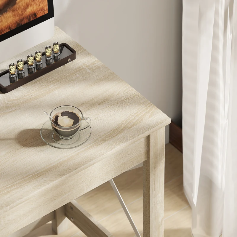 HOMCOM Bureau Moderne Bureau d'Ordinateur Facile à Monter pour Bureau Étude 105x50x76 cm Naturel